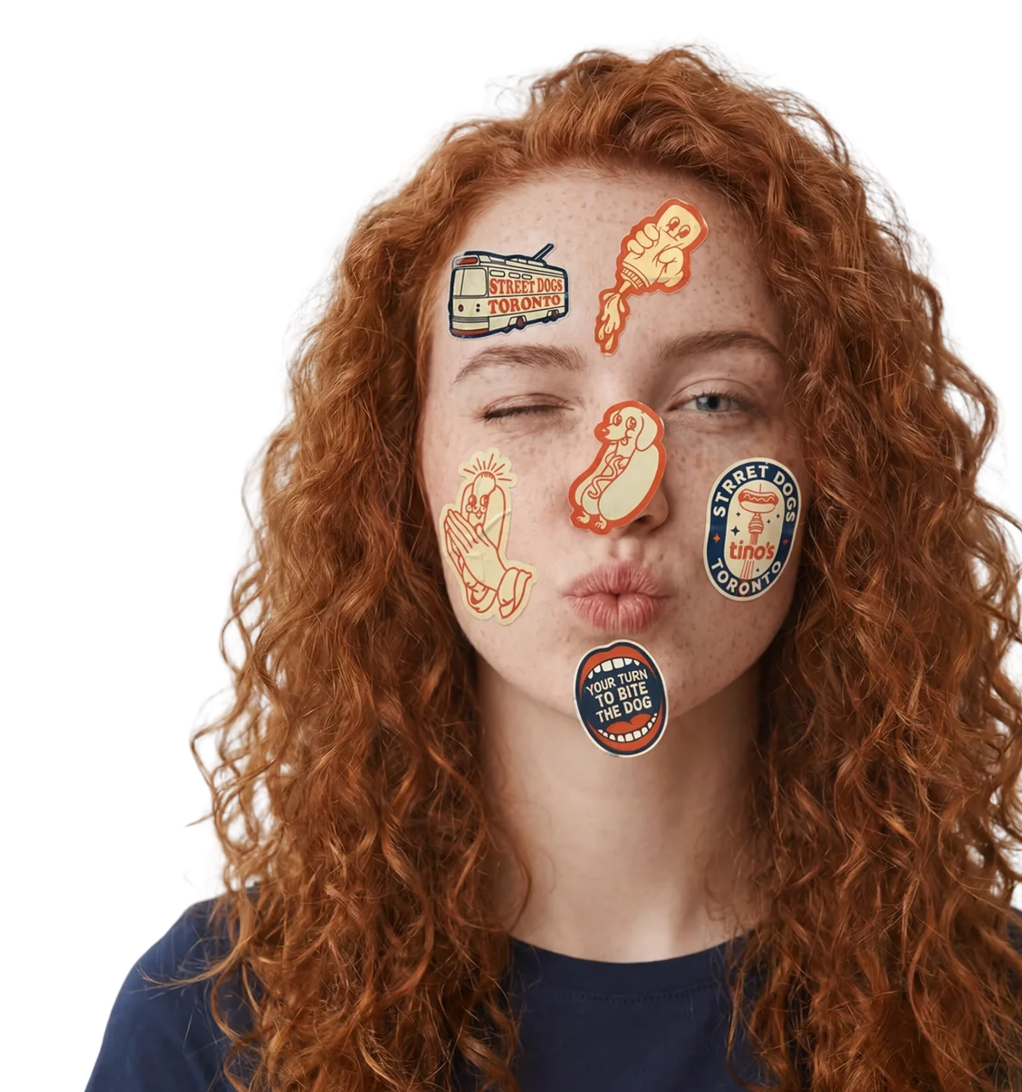 Girl with stickers